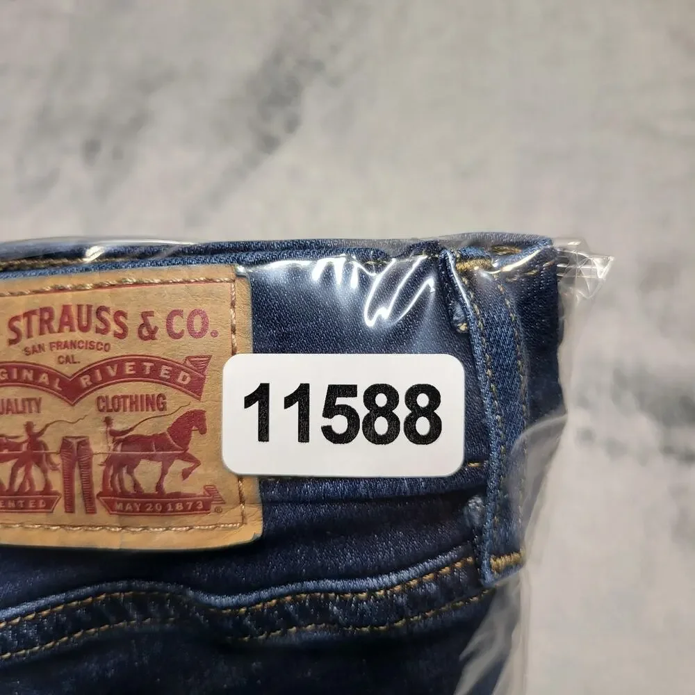 Levi's Jeans Womens 14 Blue Classic Straight Stretch Denim Dark Wash W32 L30